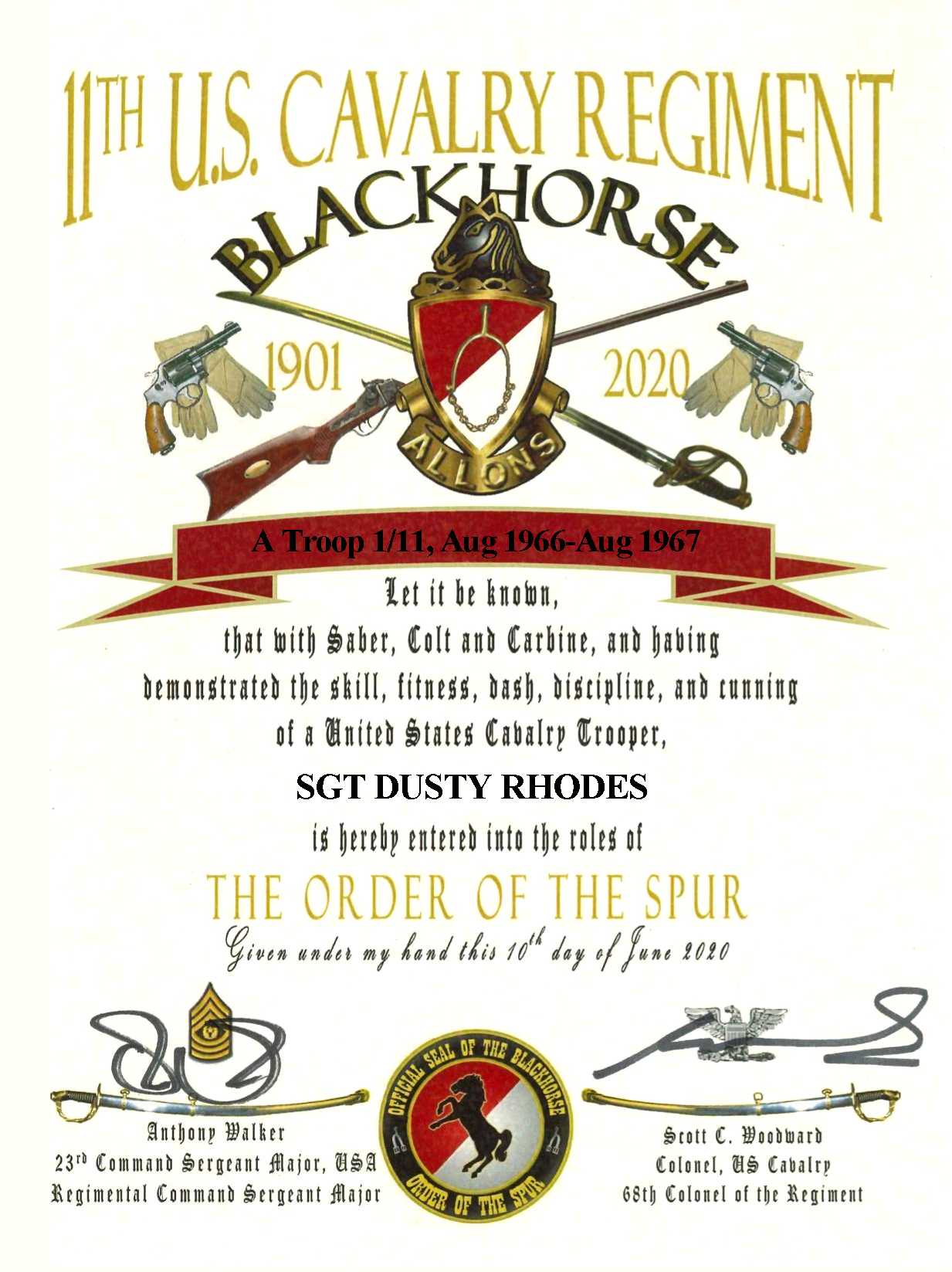 Spur certificate